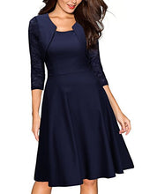 Load image into Gallery viewer, Women's Vintage Sexy Irregular Hem 3/4 Lace Sleeve Polyster Casual Cocktail Party Office Dress 2019 Women Dress Female