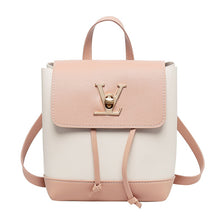 Load image into Gallery viewer, LISM Ladies bag fashion contrast color lock small backpack mini slung ladies shoulder bag shoulder bag mobile phone bag