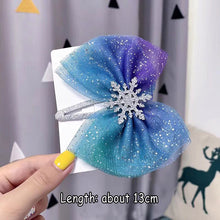 Load image into Gallery viewer, M MISM Christmas Snowflake Hair Accessories Crystal Hair Clips for Women Winter Hair Ties Girls Hairpins Blue Hair Scrunchies