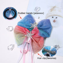 Load image into Gallery viewer, M MISM Christmas Snowflake Hair Accessories Crystal Hair Clips for Women Winter Hair Ties Girls Hairpins Blue Hair Scrunchies