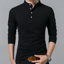 Load image into Gallery viewer, Liseaven T-Shirt Men Cotton T Shirt Full Sleeve tshirt Men Solid Color T-shirts tops&tees Mandarin Collar Long Shirt