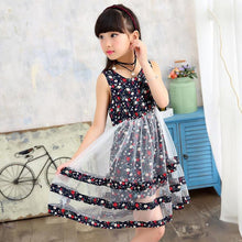 Load image into Gallery viewer, Floral Dress For Girls 2020 Summer Mesh Girls Dress Bow Kids Clothes Children's Dress Spring Teen Girls Clothing 6 8 12 Years