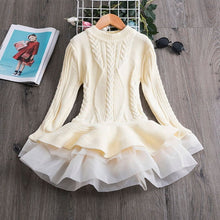 Load image into Gallery viewer, 2019 Winter Knitted Chiffon Girl Dress Christmas Party Long Sleeve Children Clothes Kids Dresses For Girls New Year Clothing