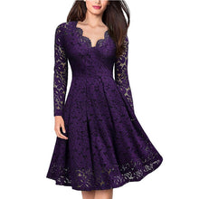 Load image into Gallery viewer, Women's Vintage Sexy Irregular Hem 3/4 Lace Sleeve Polyster Casual Cocktail Party Office Dress 2019 Women Dress Female