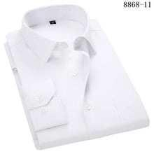 Load image into Gallery viewer, 4XL 5XL 6XL 7XL 8XL Large Size Men's Business Casual Long Sleeved Shirt White Blue Black Smart Male Social Dress Shirt Plus