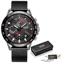 Load image into Gallery viewer, LIGE 2020 New Fashion Mens Watches with Stainless Steel Top Brand Luxury Sports Chronograph Quartz Watch Men Relogio Masculino