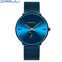 Load image into Gallery viewer, CRRJU Fashion Mens Watches Top Brand Luxury Quartz Watch Men Casual Slim Mesh Steel Waterproof Sport Watch Relogio Masculino