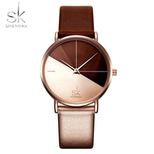 Load image into Gallery viewer, Shengke Women's Watches Fashion Leather Wrist Watch Vintage Ladies Watch Irregular Clock Mujer Bayan Kol Saati Montre Feminino