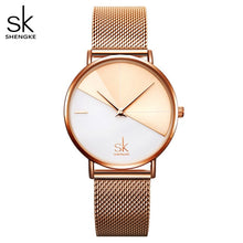 Load image into Gallery viewer, Shengke Women's Watches Fashion Leather Wrist Watch Vintage Ladies Watch Irregular Clock Mujer Bayan Kol Saati Montre Feminino