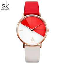 Load image into Gallery viewer, Shengke Women's Watches Fashion Leather Wrist Watch Vintage Ladies Watch Irregular Clock Mujer Bayan Kol Saati Montre Feminino