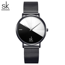 Load image into Gallery viewer, Shengke Women's Watches Fashion Leather Wrist Watch Vintage Ladies Watch Irregular Clock Mujer Bayan Kol Saati Montre Feminino