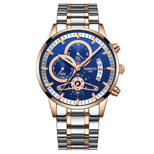 Load image into Gallery viewer, NIBOSI Mens Watches Luxury Top Brand Gold Watch Men Relogio Masculino Automatic Date Watch Quartz Luminous Calendar Wristwatch