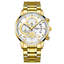 Load image into Gallery viewer, NIBOSI Mens Watches Luxury Top Brand Gold Watch Men Relogio Masculino Automatic Date Watch Quartz Luminous Calendar Wristwatch