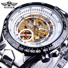Load image into Gallery viewer, Winner Mechanical Sport Design Bezel Golden Watch Mens Watches Top Brand Luxury Montre Homme Clock Men Automatic Skeleton Watch