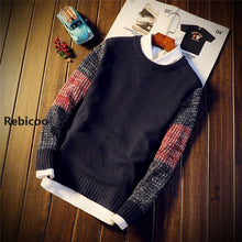 Load image into Gallery viewer, Men Autumn Winter Sweater Pullovers Jumper Men's O-Neck Mixed Color Fashion Youth Teens Trend New Long Sleeve Sweaters Men
