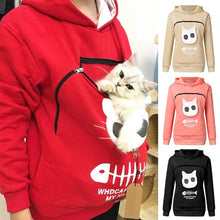 Load image into Gallery viewer, 2019 winter women hooded sweatshirts Women's Sweatshirt Animal Pouch Hood Tops Carry Cat Breathable Pullover sweatshirts#g3