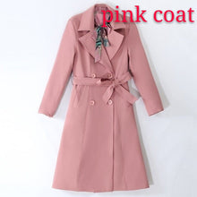 Load image into Gallery viewer, Spring Autumn Trench Coat Slim OL Ladies Trench Coat Women Dress Women Windbreakers Plus Size Two Pieces Women Sets Trench Coats