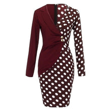 Load image into Gallery viewer, Autumn Dress Women Office Lady Sexy Solid Turn Down Neck Long Sleeve Buttons Bodycon Work Formal Dress Freeship Wholesale платье