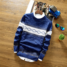 Load image into Gallery viewer, 2019 Fashion Brand Splice Stripe Cotton Thin Men Pullover Sweaters Casual Crocheted Striped Knitted Sweater Men Pullover Clothes