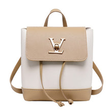 Load image into Gallery viewer, LISM Ladies bag fashion contrast color lock small backpack mini slung ladies shoulder bag shoulder bag mobile phone bag