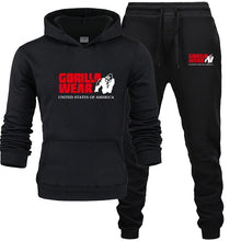 Load image into Gallery viewer, Tracksuit Fashion GORILLA WEAR Sportswear Two Piece Sets All Cotton Fleece Thick hoodie+Pants Sporting Suit