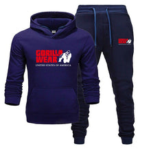 Load image into Gallery viewer, Tracksuit Fashion GORILLA WEAR Sportswear Two Piece Sets All Cotton Fleece Thick hoodie+Pants Sporting Suit