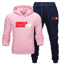 Load image into Gallery viewer, Tracksuit Fashion GORILLA WEAR Sportswear Two Piece Sets All Cotton Fleece Thick hoodie+Pants Sporting Suit