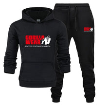 Load image into Gallery viewer, Tracksuit Fashion GORILLA WEAR Sportswear Two Piece Sets All Cotton Fleece Thick hoodie+Pants Sporting Suit