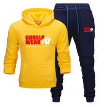 Load image into Gallery viewer, Tracksuit Fashion GORILLA WEAR Sportswear Two Piece Sets All Cotton Fleece Thick hoodie+Pants Sporting Suit