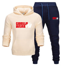 Load image into Gallery viewer, Tracksuit Fashion GORILLA WEAR Sportswear Two Piece Sets All Cotton Fleece Thick hoodie+Pants Sporting Suit