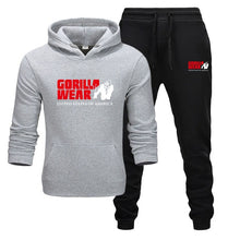 Load image into Gallery viewer, Tracksuit Fashion GORILLA WEAR Sportswear Two Piece Sets All Cotton Fleece Thick hoodie+Pants Sporting Suit