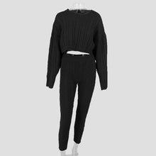 Load image into Gallery viewer, Ohvera Knitted 2 Piece Set Women Long Sleeve Crop Tops And Long Pants Sexy 2018 Winter Sweater Two Piece Set Outfits
