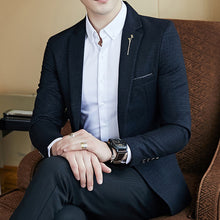 Load image into Gallery viewer, Striped Blazer Mens Slim Fit Blazer Slim Masculino Business Casual Mens Stylish Blazer Spring Autumn Dot Striped Blazers Mens