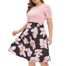 Load image into Gallery viewer, FREE OSTRICH Plus Size 5XL Women Flower Print Plus Size Midi A Line Dress Mini Dress Shirt Dress summer dress Elegant vestidos