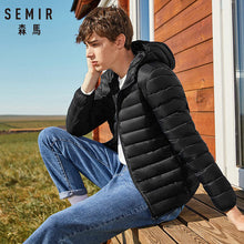Load image into Gallery viewer, SEMIR brand men down jacket casual fashion winter jacket for men Hooded windbreaker white duck coat male outwear clothing
