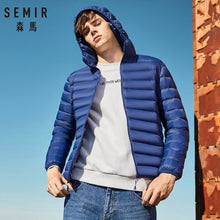 Load image into Gallery viewer, SEMIR brand men down jacket casual fashion winter jacket for men Hooded windbreaker white duck coat male outwear clothing