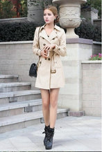 Load image into Gallery viewer, 1PC Trench Coat For Women Double Breasted Slim Fit Long Spring Coat Casaco Feminino Abrigos Mujer Autumn Outerwear