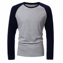 Load image into Gallery viewer, Spring Men's Long Sleeve T Shirt Patchwork O-neck Streetwear Baseball Casual T-shirts Fashion Men Tee Tops Plus Size 4XL 2019