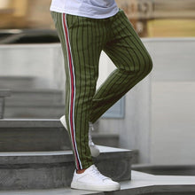 Load image into Gallery viewer, Men Casual Stripe Print Drawstring Elastic Waist Long Cargo Pants Trousers Streetwear Joggers Sweatpants Pantalon Homme