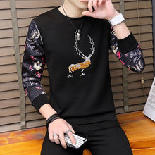 Load image into Gallery viewer, Spring and Autumn New men's printed long-sleeved T-shirt teen round neck bottom top fashion casual men's clothing