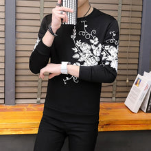 Load image into Gallery viewer, Spring and Autumn New men's printed long-sleeved T-shirt teen round neck bottom top fashion casual men's clothing