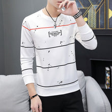 Load image into Gallery viewer, Spring and Autumn New men's printed long-sleeved T-shirt teen round neck bottom top fashion casual men's clothing
