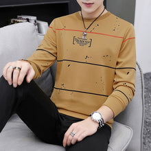 Load image into Gallery viewer, Spring and Autumn New men's printed long-sleeved T-shirt teen round neck bottom top fashion casual men's clothing