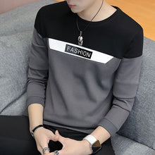 Load image into Gallery viewer, Spring and Autumn New men's printed long-sleeved T-shirt teen round neck bottom top fashion casual men's clothing