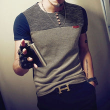 Load image into Gallery viewer, 2020 Summer Fashion Men's T Shirt Casual Patchwork Short Sleeve Men T-Shirt Mens Clothing Casual Slim Fit Hip-Hop Top Tees 5XL