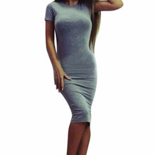 Load image into Gallery viewer, 2019 Autumn Hot Slim Bodycon Dress Women Solid Color Chic Party Dresses Casual Sleep Wear Inside Wear Vestidos Pencil Dress