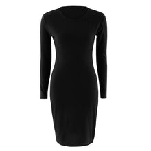 Load image into Gallery viewer, 2019 Autumn Hot Slim Bodycon Dress Women Solid Color Chic Party Dresses Casual Sleep Wear Inside Wear Vestidos Pencil Dress