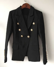 Load image into Gallery viewer, TOP QUALITY New Fashion 2020 Designer Blazer Jacket Women's Double Breasted Metal Lion Buttons Blazer Outer size S-XXXL