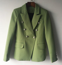 Load image into Gallery viewer, TOP QUALITY New Fashion 2020 Designer Blazer Jacket Women's Double Breasted Metal Lion Buttons Blazer Outer size S-XXXL