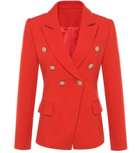 Load image into Gallery viewer, TOP QUALITY New Fashion 2020 Designer Blazer Jacket Women's Double Breasted Metal Lion Buttons Blazer Outer size S-XXXL